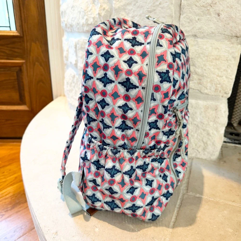 Vera Bradley Lighten Up Grand Backpack Geometric Water Geo  Diamond Print